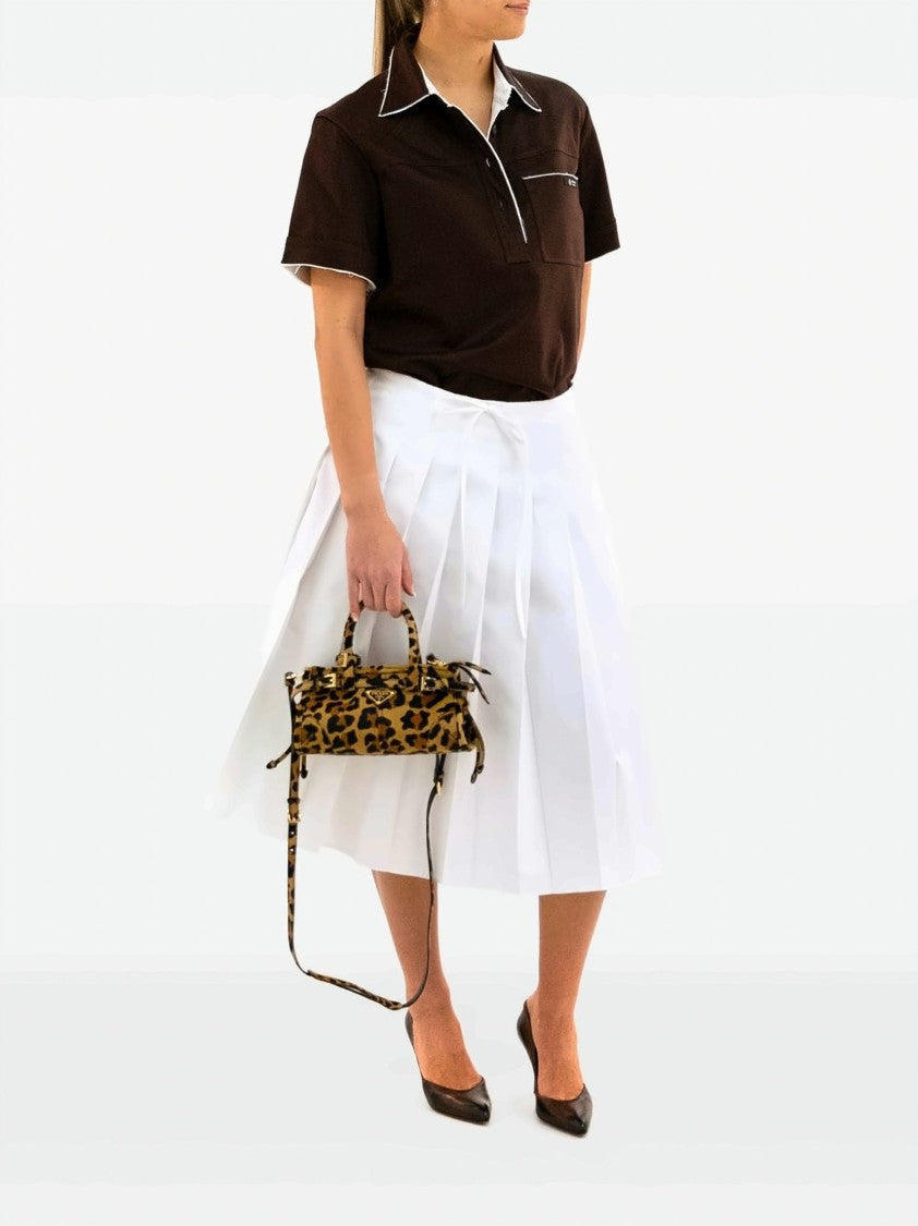 Prada Classic Pleated Drawstring Midi Skirt