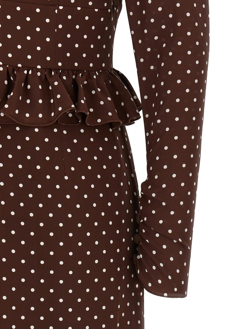 Alessandra Rich 'Polka Dot Midi' Dress