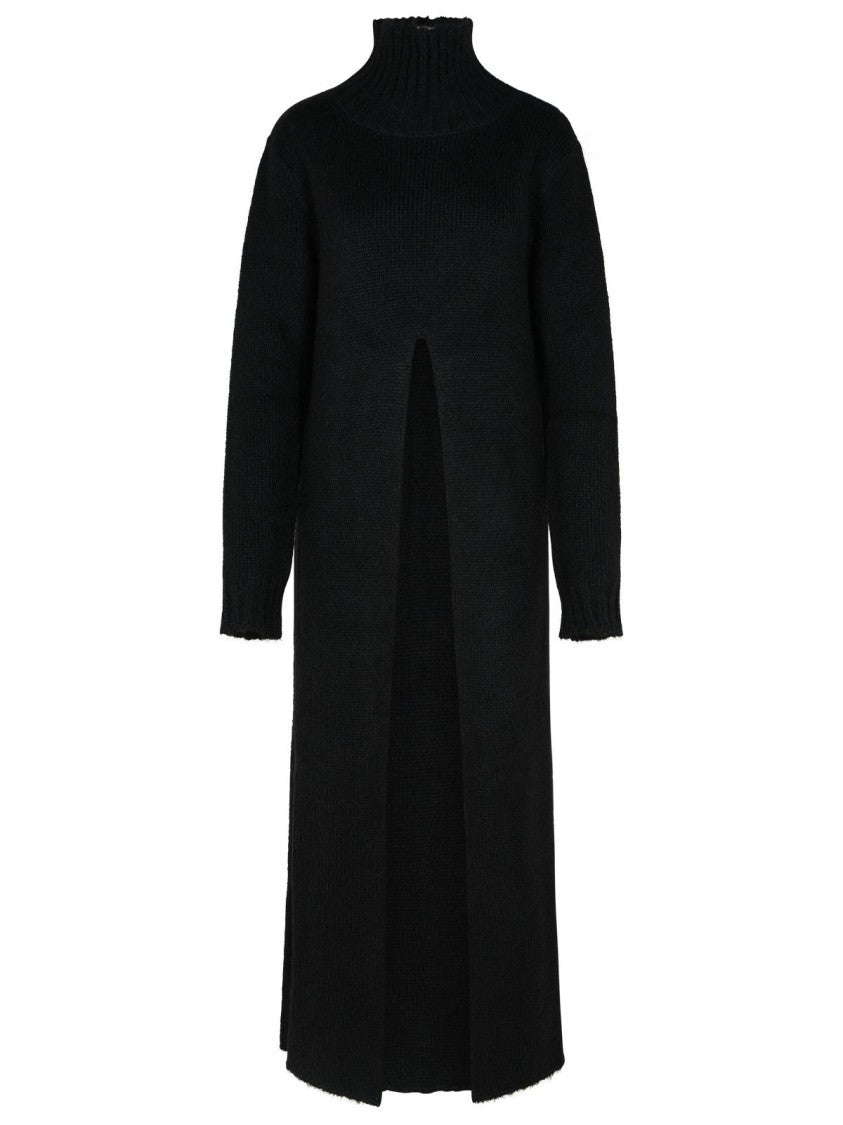 Jil Sander Black Alpaca Blend Dress