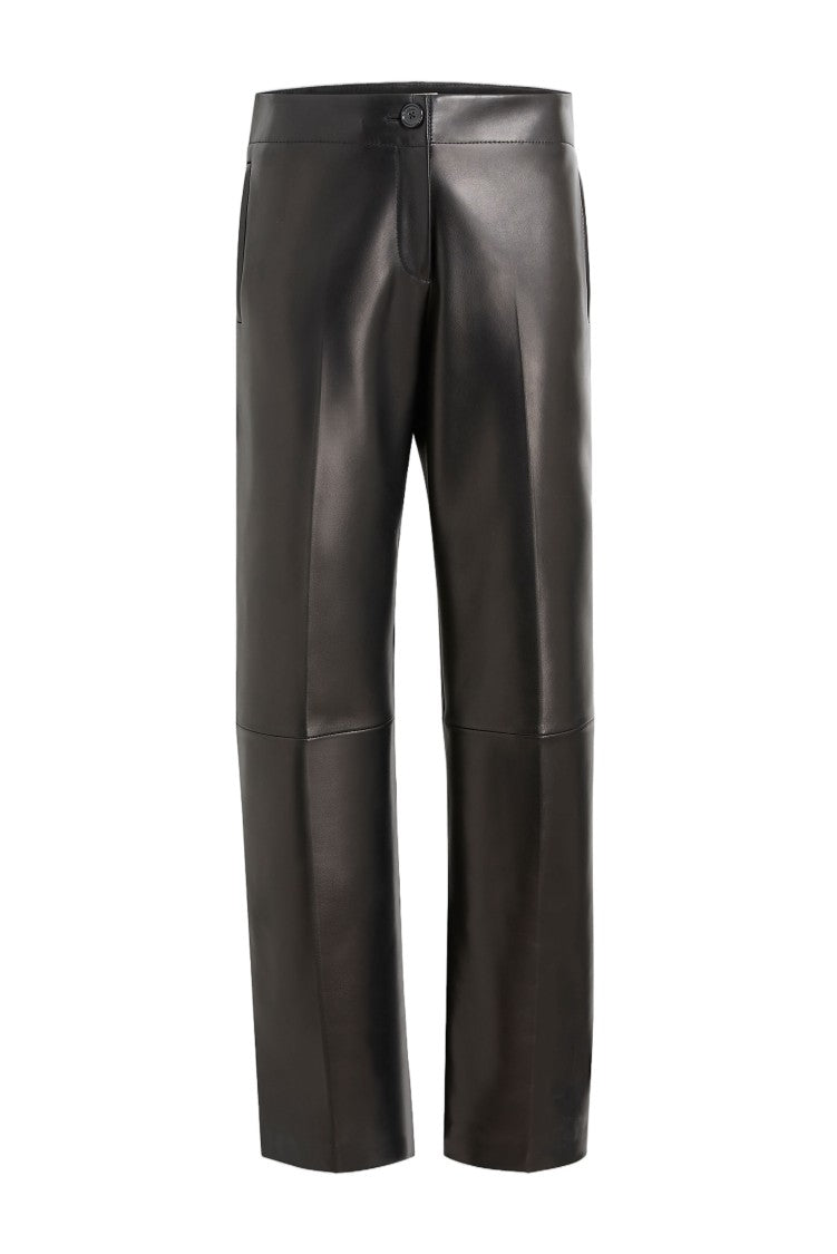 Khaite Mita Low-Rise Plongé Leather Pants