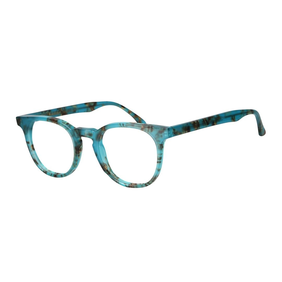 Kador Turquoise Kuba Marbled Square Eyeglasses