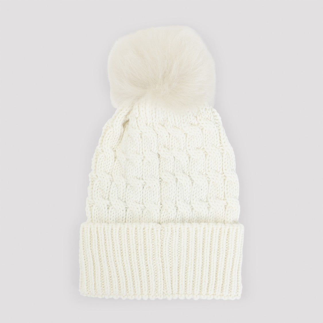 Moncler Grenoble Cable Knit Virgin Wool Beanie With Pom-Pom Detail
