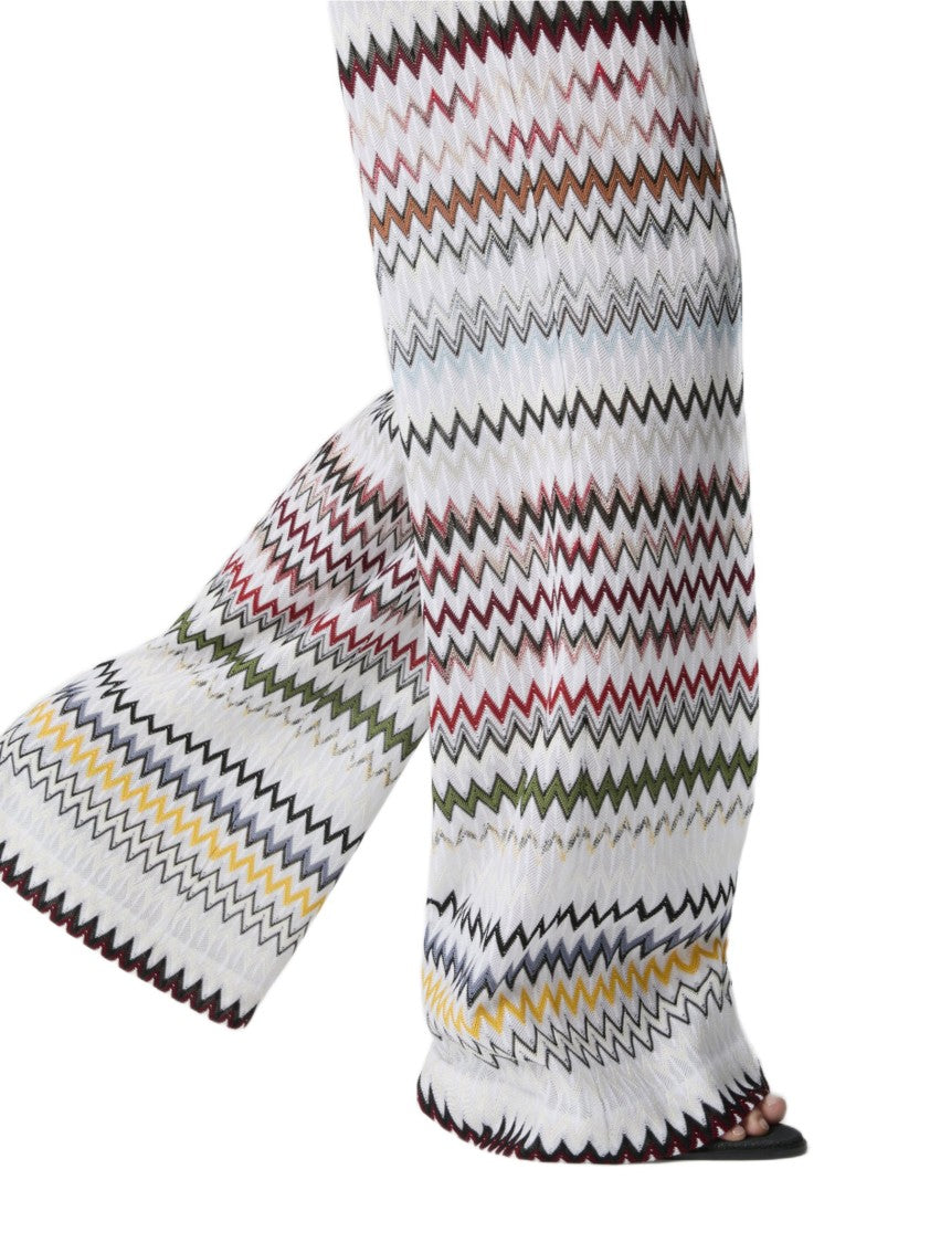 Missoni Multicolor Raschel Chevron Wide Trousers