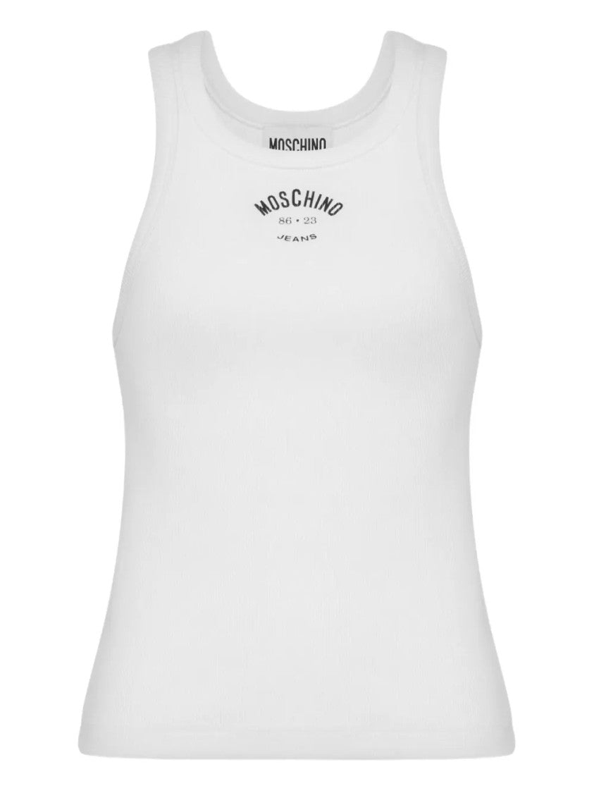 Moschino White Classic Minimalist Design Top