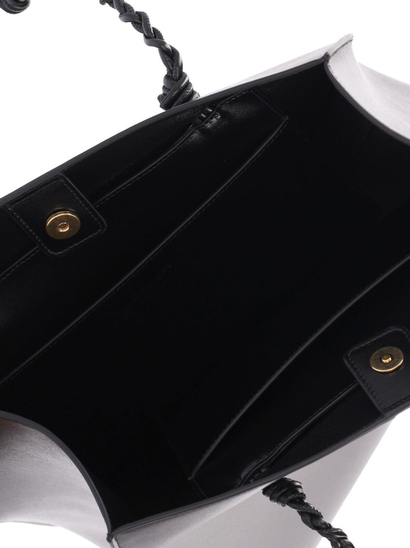 Jil Sander Structured Calf Leather Tote With Braided Handles And Embossed Detailing