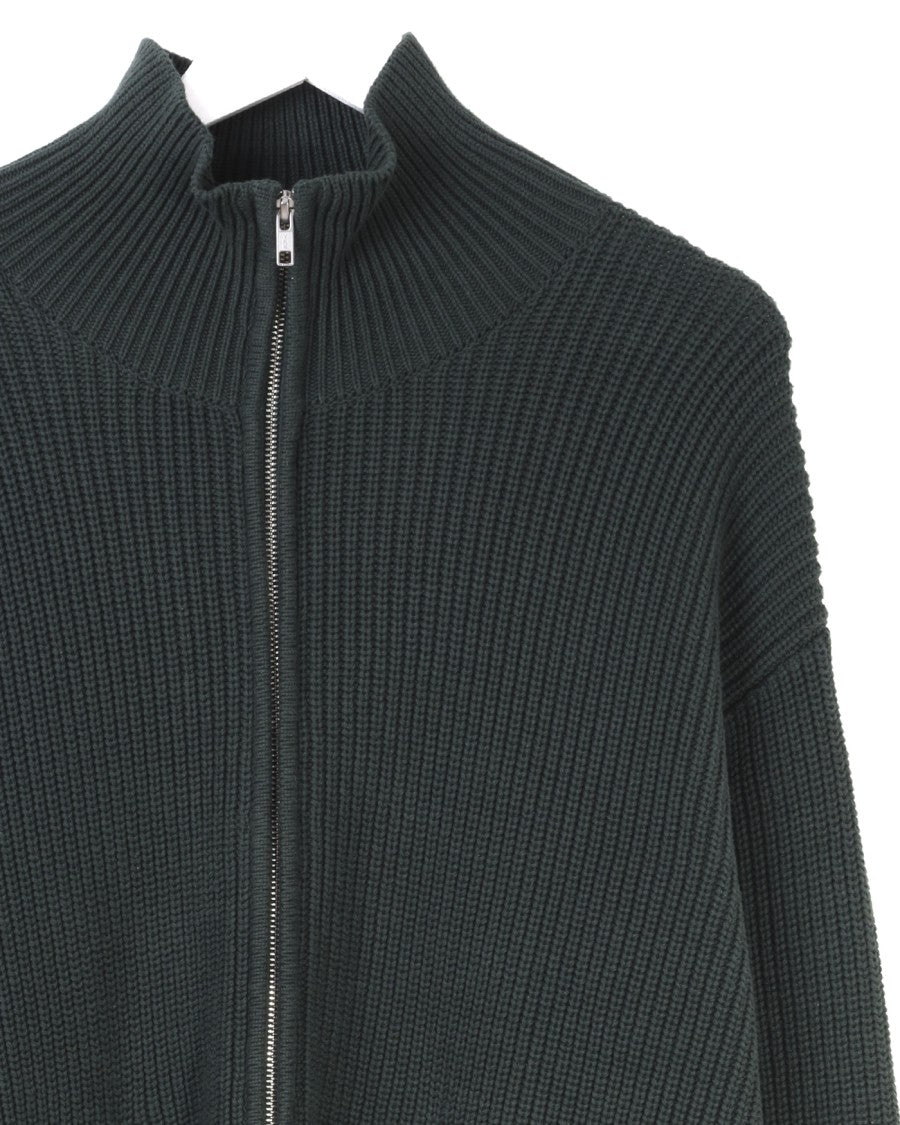 Wax London Textured Ribbed Cardigan With High Collar