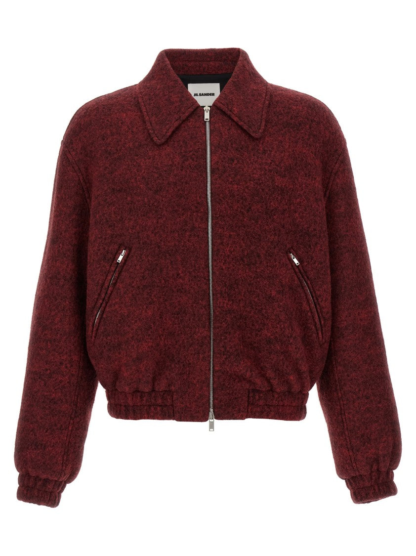 Jil Sander Mélange Wool Bomber Jacket