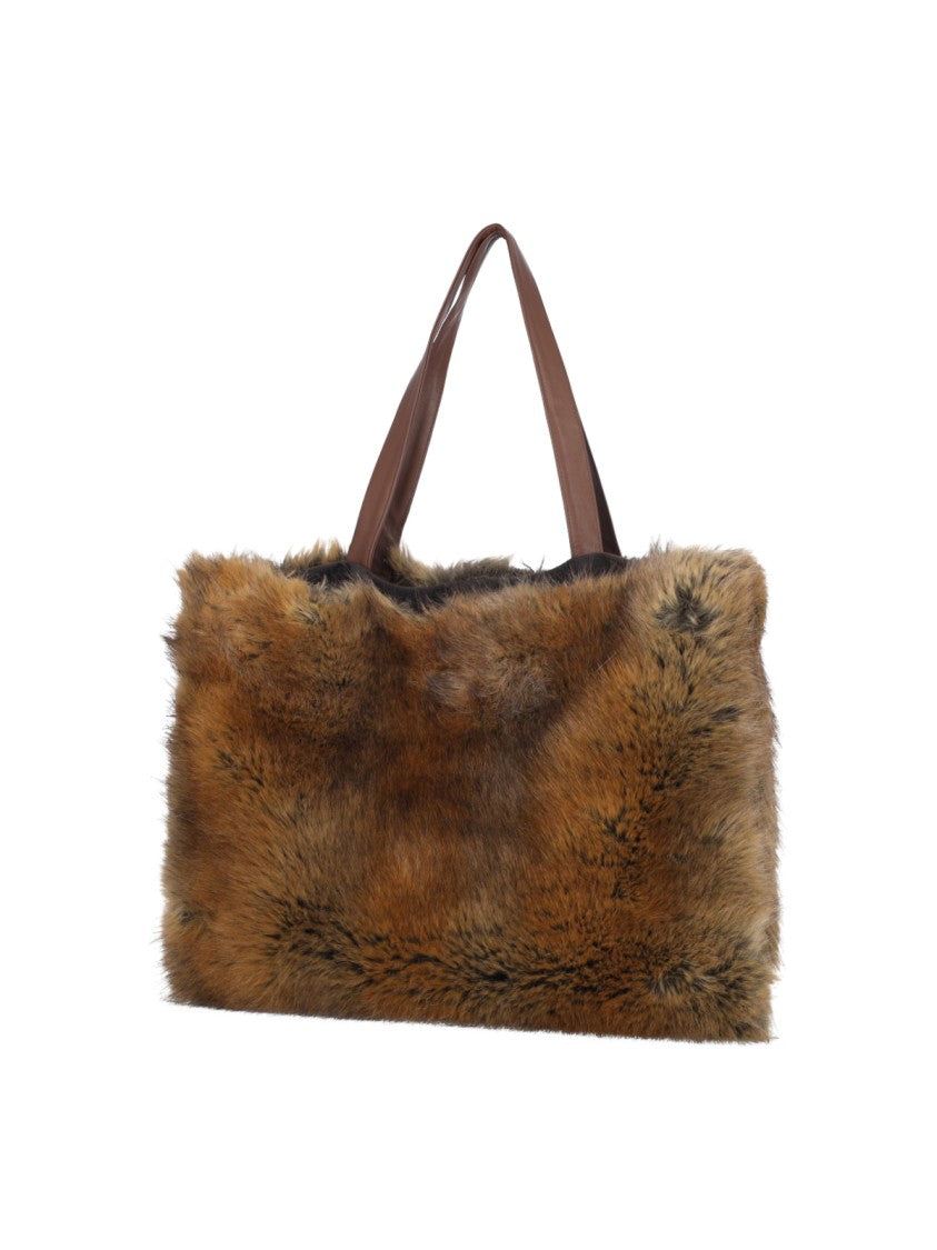 Niccolò Pasqualetti Faux Fur Tote Bag – Brown