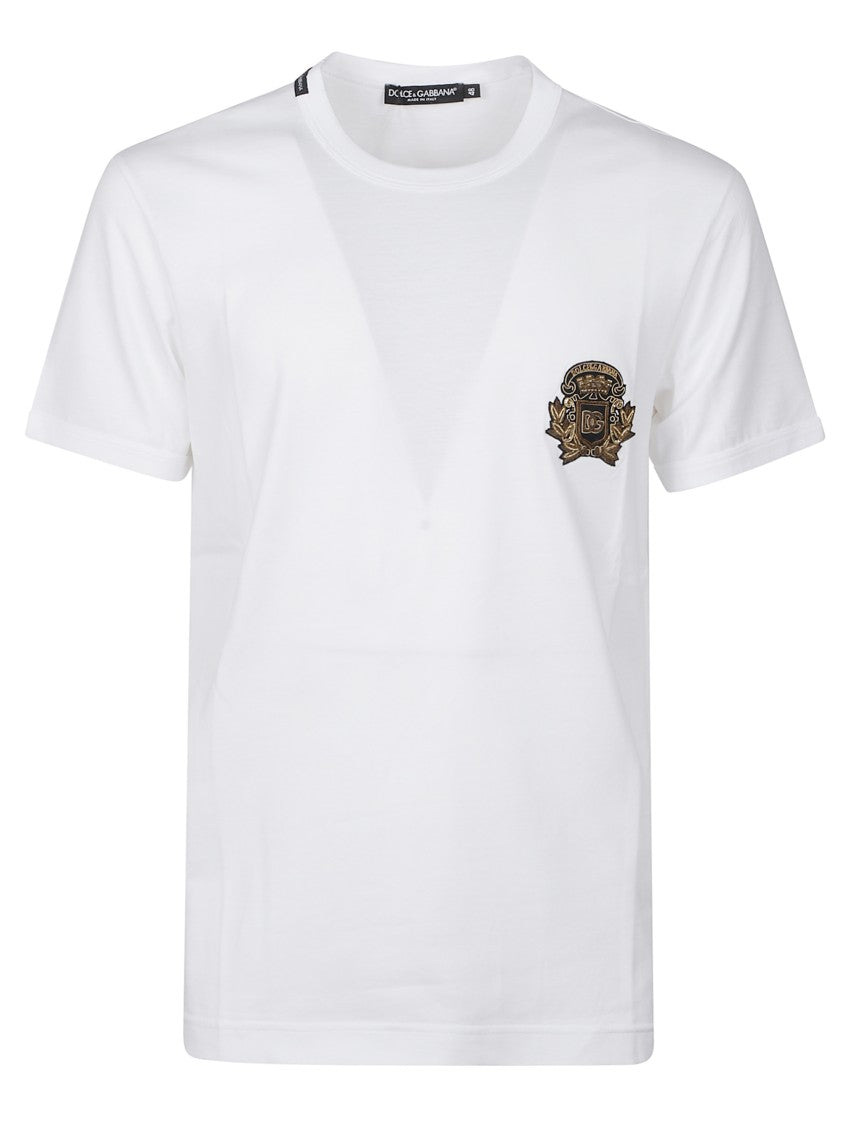 Dolce & Gabbana Short Sleeve T-Shirt With Tonal Pattern