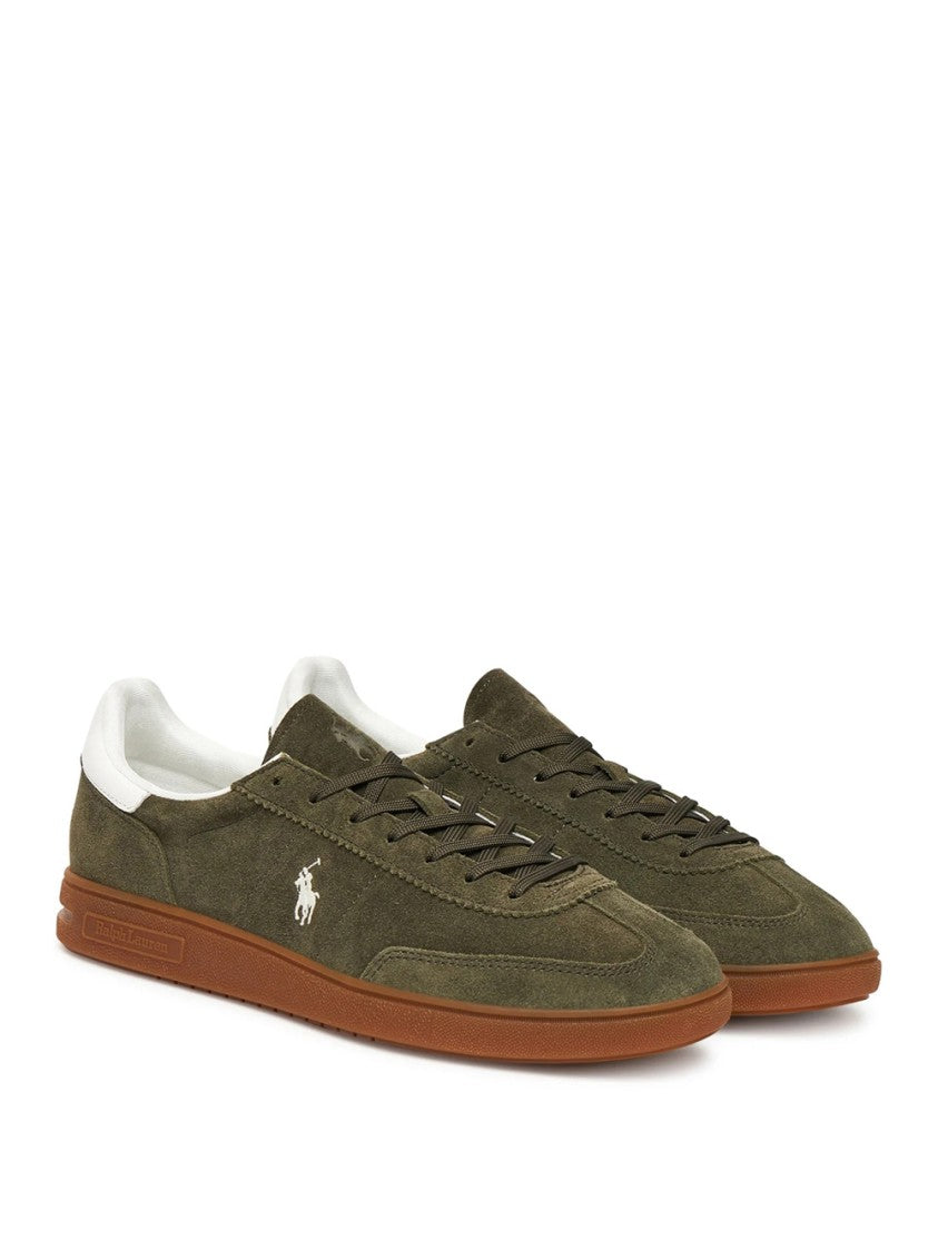 Polo Ralph Lauren Olive Green Suede Low-Top Sneakers