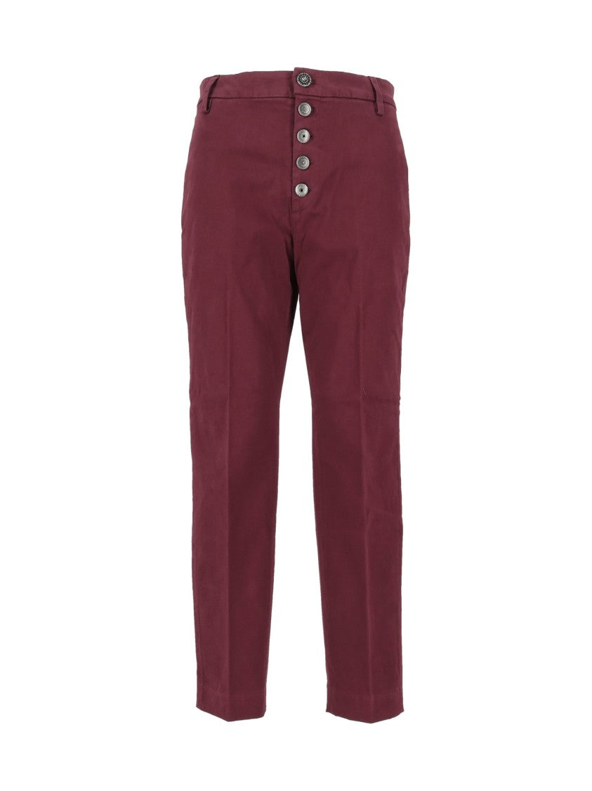 Dondup Burgundy Nima High-Waisted Tailored Formal Pants