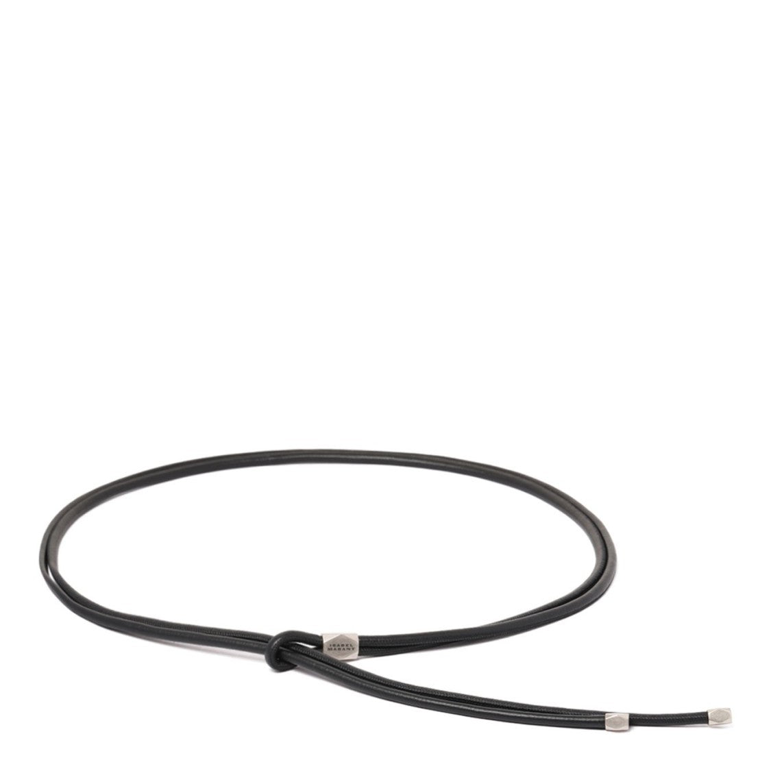 Isabel Marant Minimalist Double-Strap Black Lambskin Belt