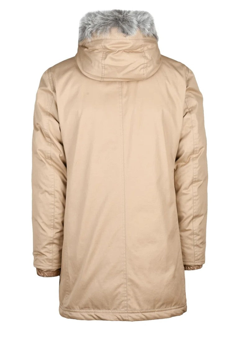 Herno Canvas Parka With Down - Beige