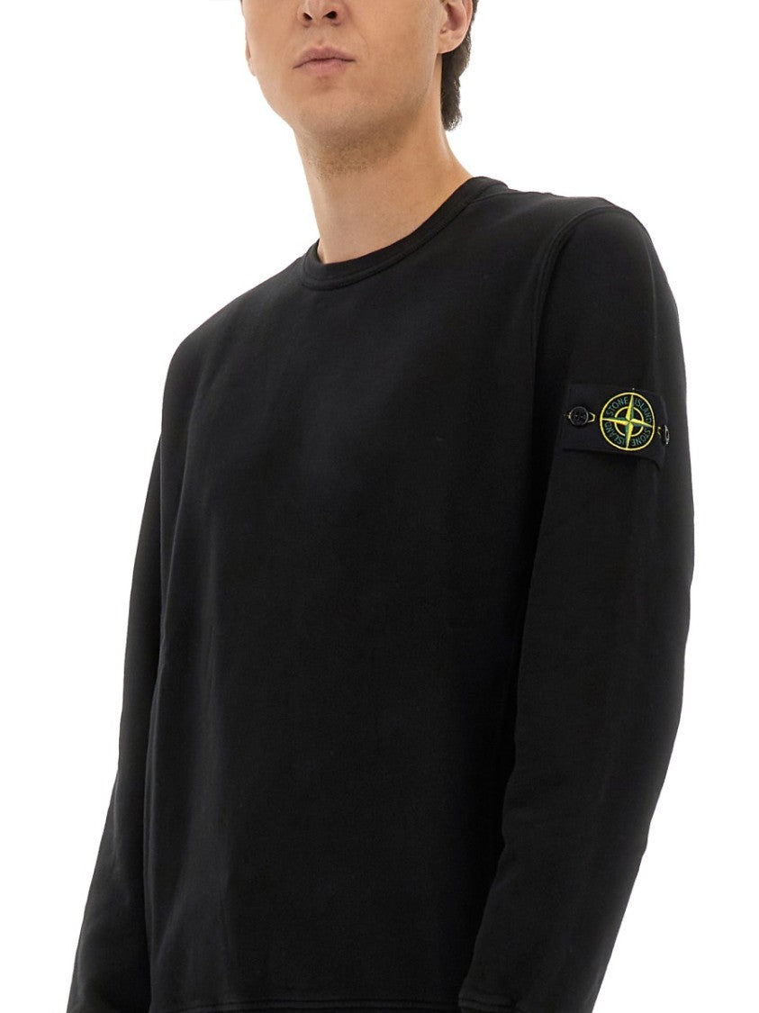 Stone Island Classic Crew Neck Black Sweatshirt