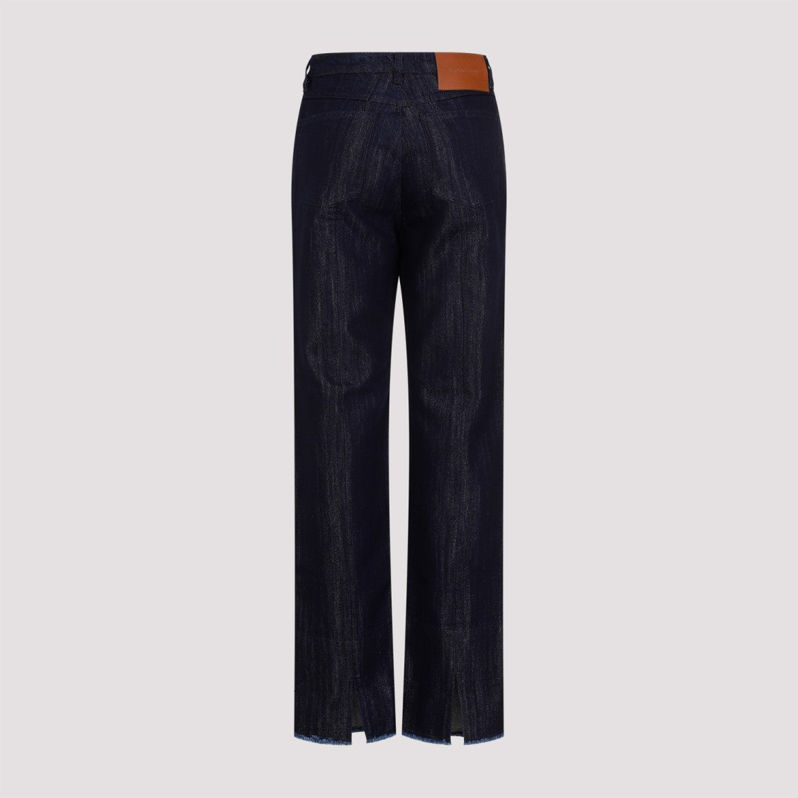 Victoria Beckham Blue Indigo Cotton Cropped High Waist Tapered Jeans