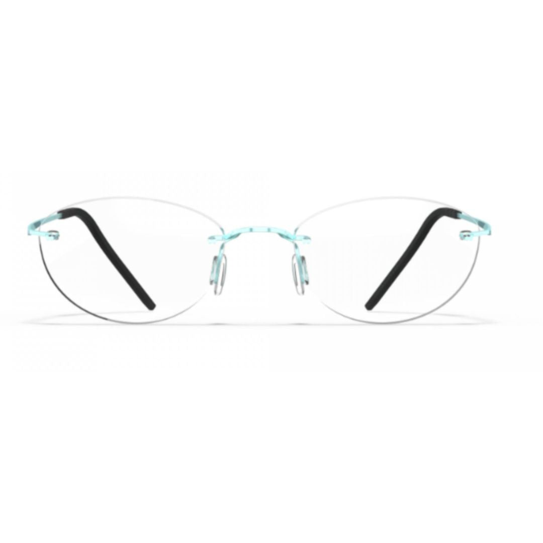 Blackfin Bf1076 Aero Loop B4-P2 Rimless Oval Eyeglasses With Beta Titanium Alloy Frame