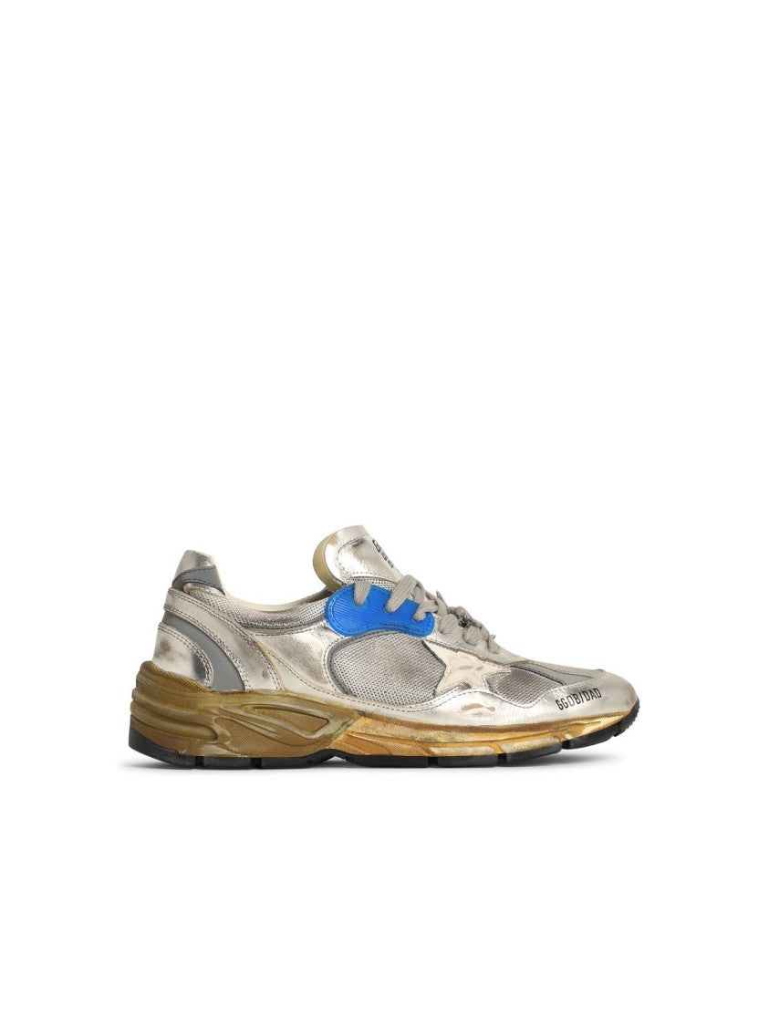Golden Goose 'Running' Silver Leather Sneakers