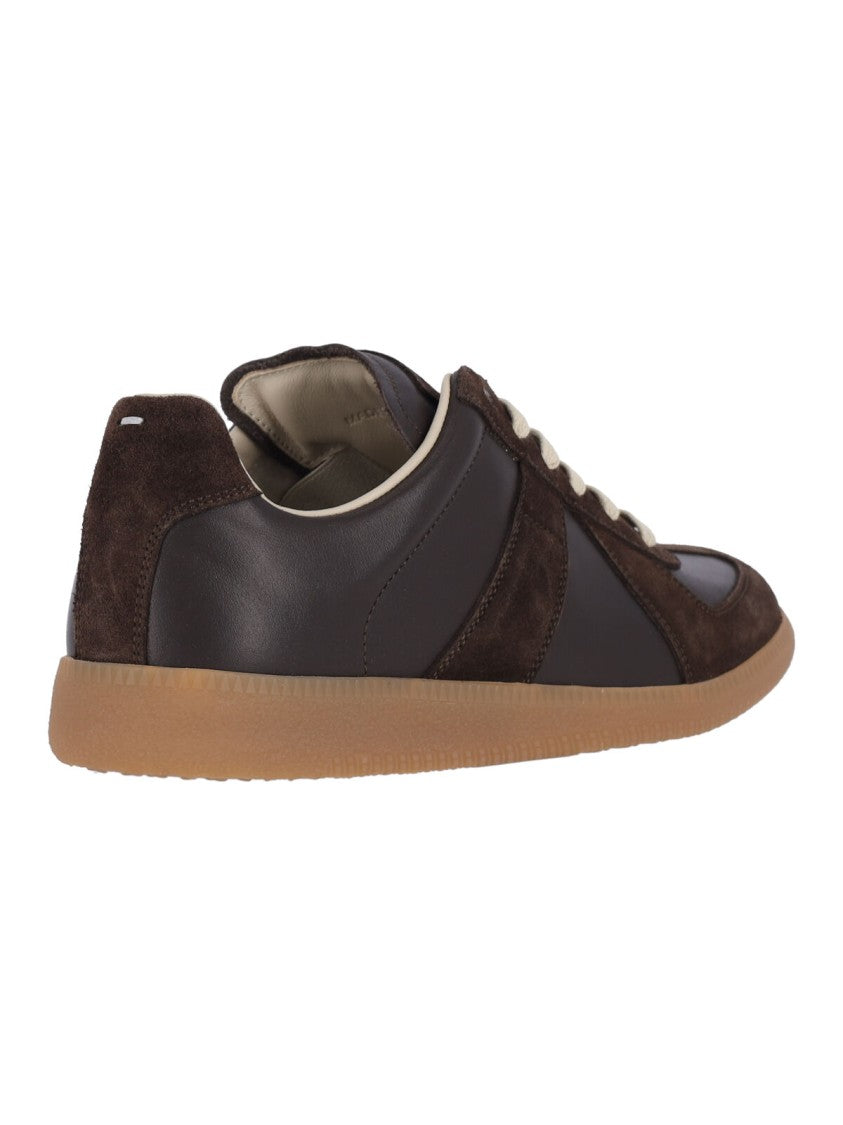 Maison Margiela Low-Top Sneakers With Smooth Leather And Suede Panels