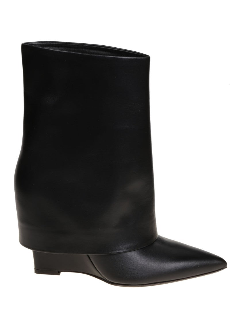 Sergio Levantesi Pointed Toe Black Leather Ankle Boot