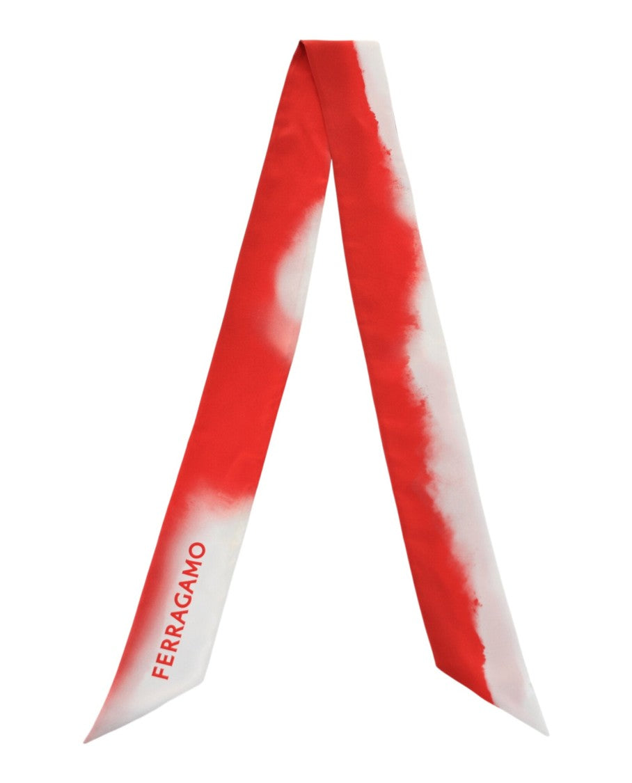 Ferragamo Tie-Dye Silk Bandeau With Asymmetrical Cut Ends