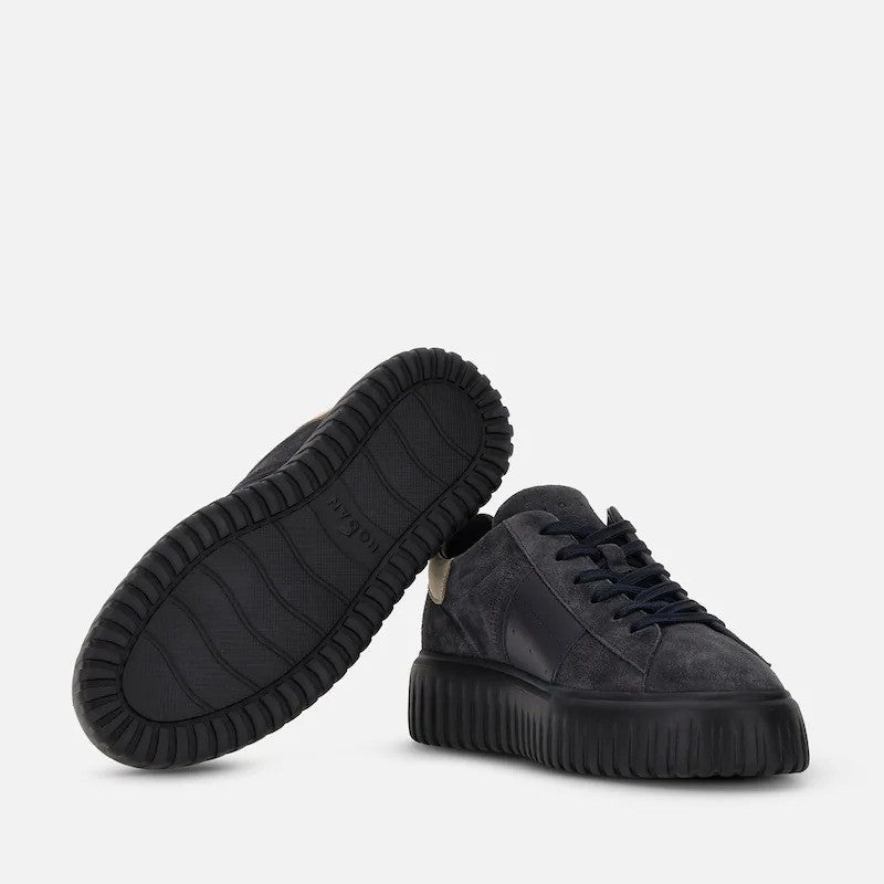 Hogan Textured Suede Chunky Rubber Sole Sneakers