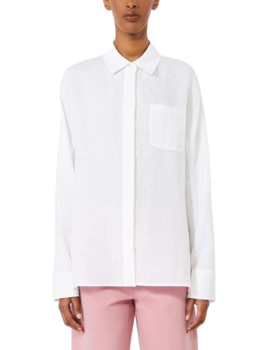Max Mara White Kimono Sleeve Lino Shirt
