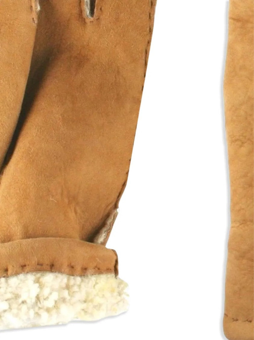 Restelli Suede Shearling-Lined Gloves