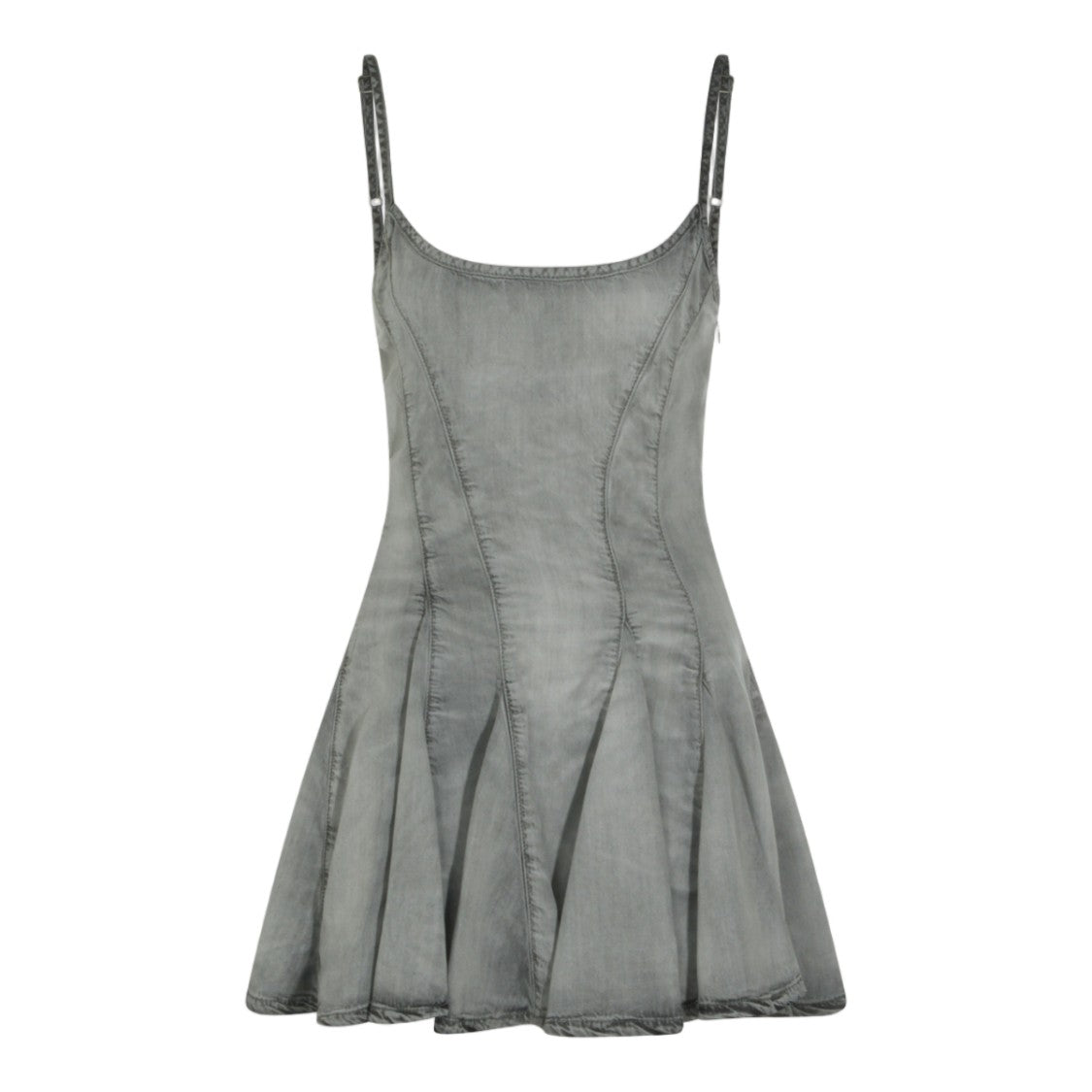 Diesel Fitted Mini Dress With Seam Detailing And Flared Skirt