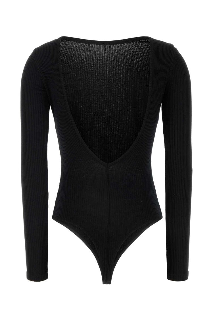 Agolde Black Stretch Lyocell Blend Bridget Bodysuit
