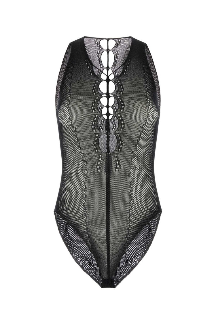 Saint Laurent Black Mesh Bodysuit