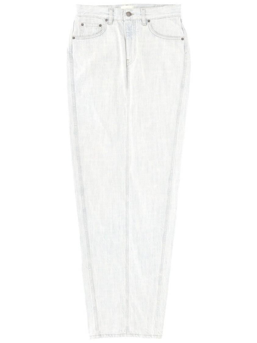 Haikure Straight Silhouette Back Slit Denim Skirt