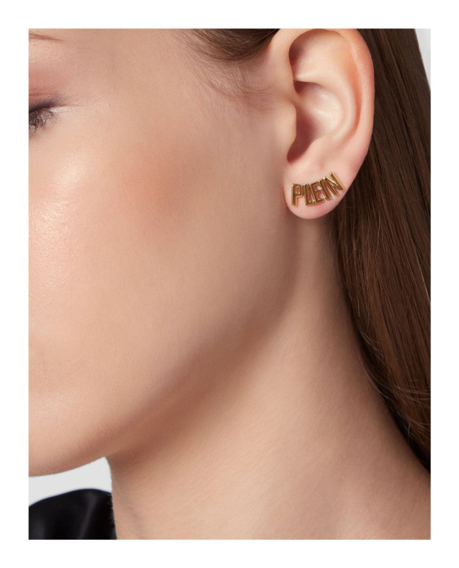 Philipp Plein Skull Design Earrings With Preciosa Crystals