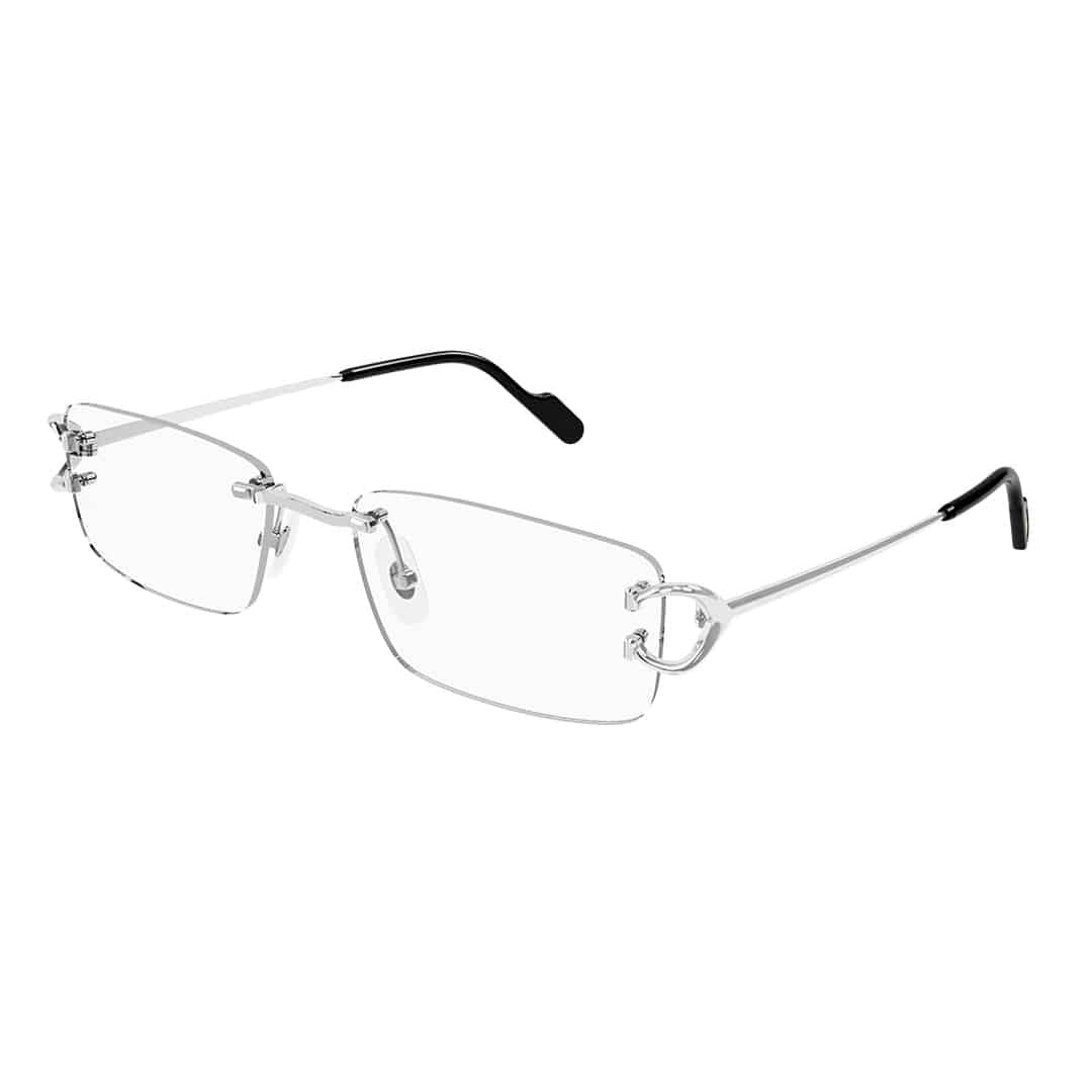 Cartier Rimless Rectangular Eyeglasses With Elegant Metal Frame