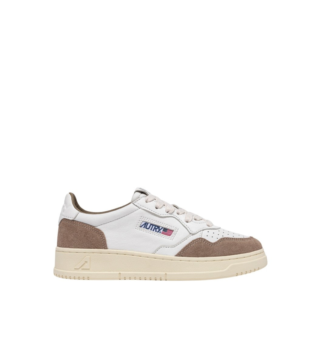 Autry Medalist Lowgoat Suede Wht Tobacco Sneakers