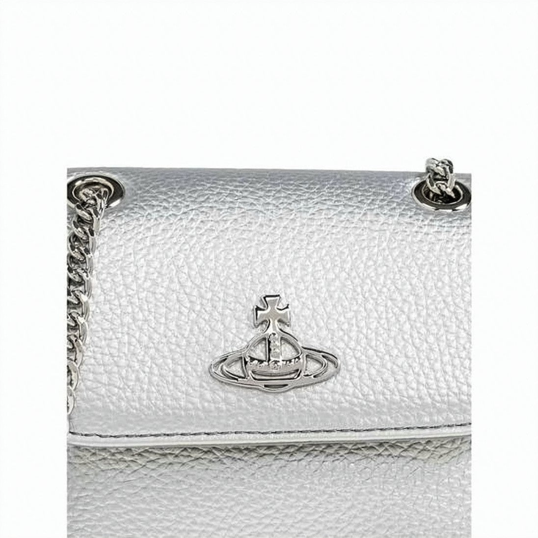 Vivienne Westwood Textured Synthetic Leather Crossbody Bag With Silver-Tone Orb Emblem