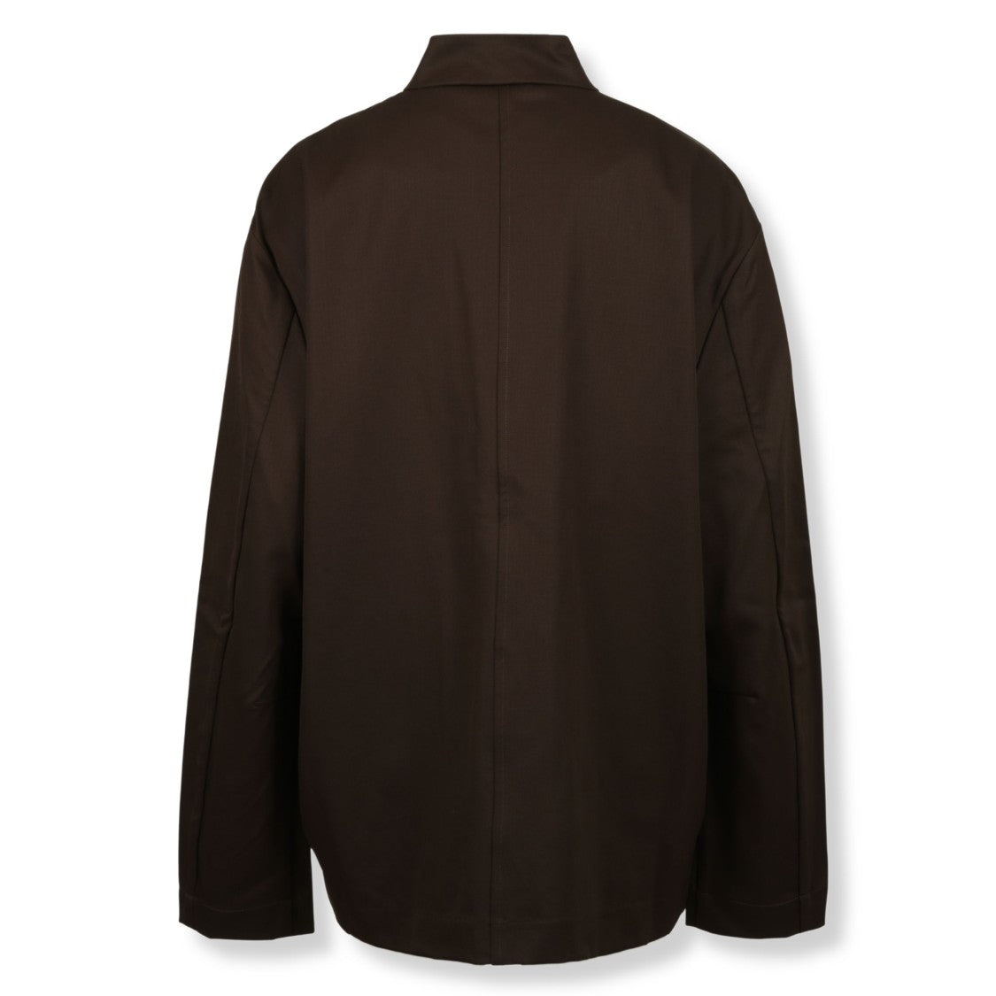 Entire Studios Straight-Line Brown Shirt With Mandarin Collar