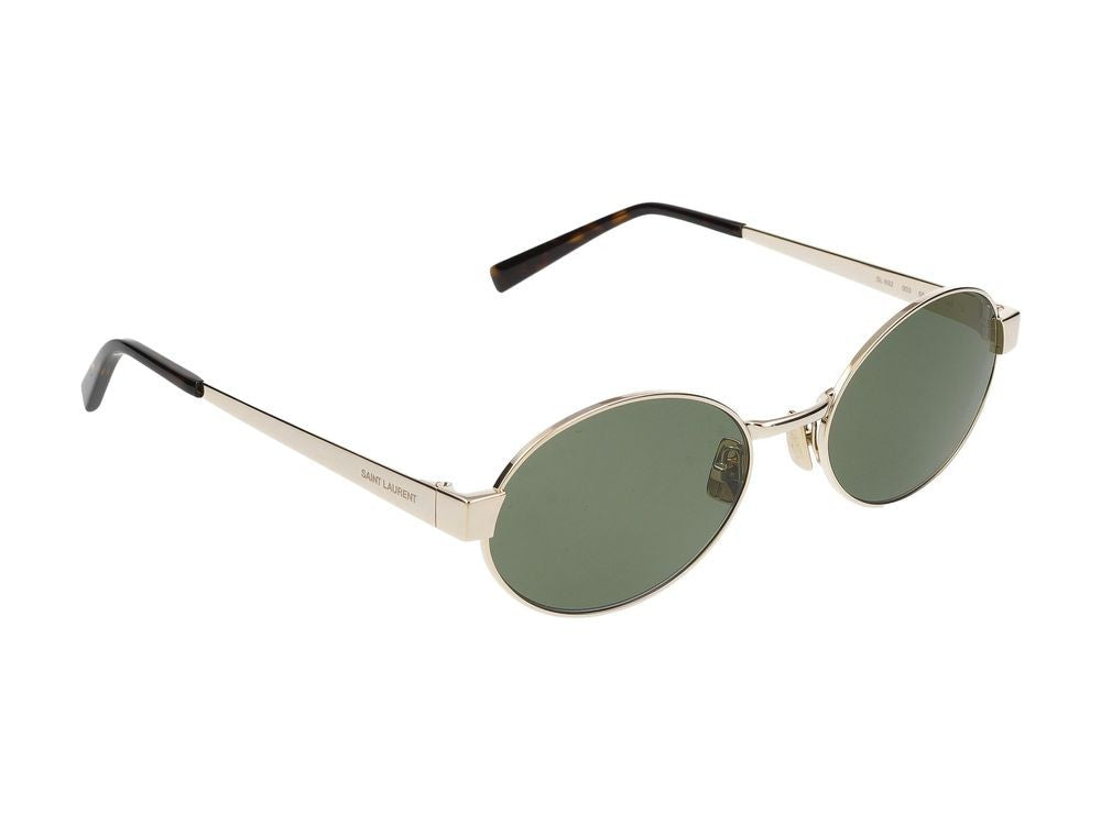 Saint Laurent Gold Round Metal Frame Sunglasses