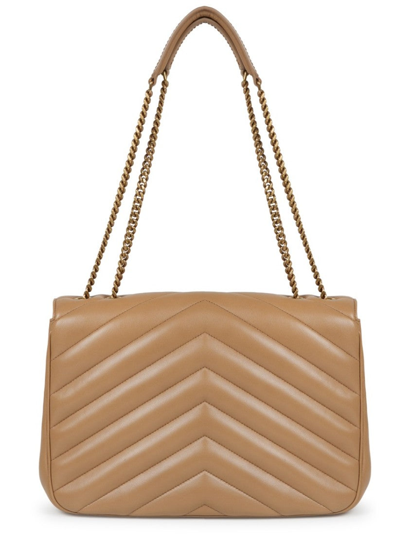 Saint Laurent Brown Loulou Lamb Leather Handbag