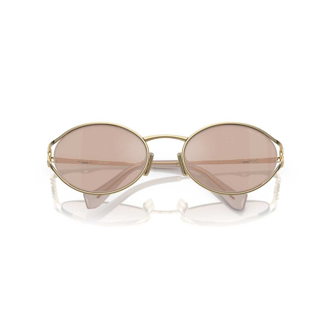 Miu Miu 0Mu 52Ys Oval Gold-Tone Sunglasses