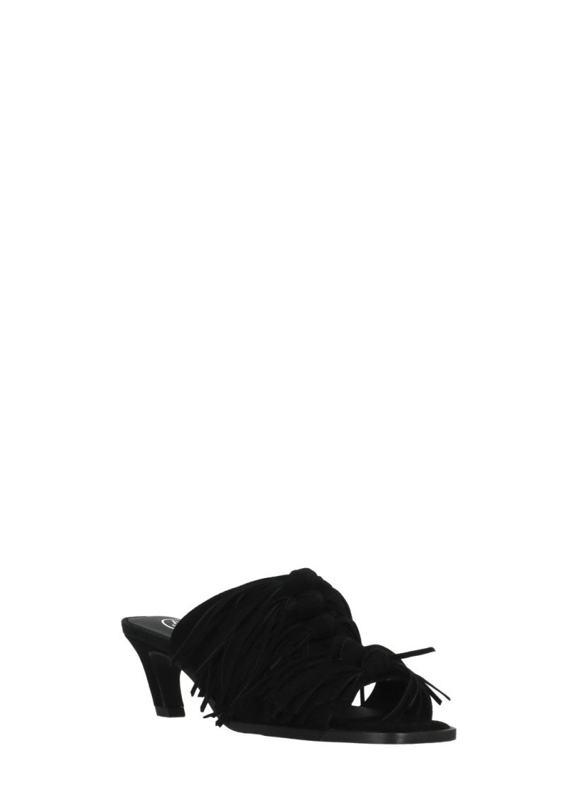 Ash Black Quincy Fringed Suede Loafers
