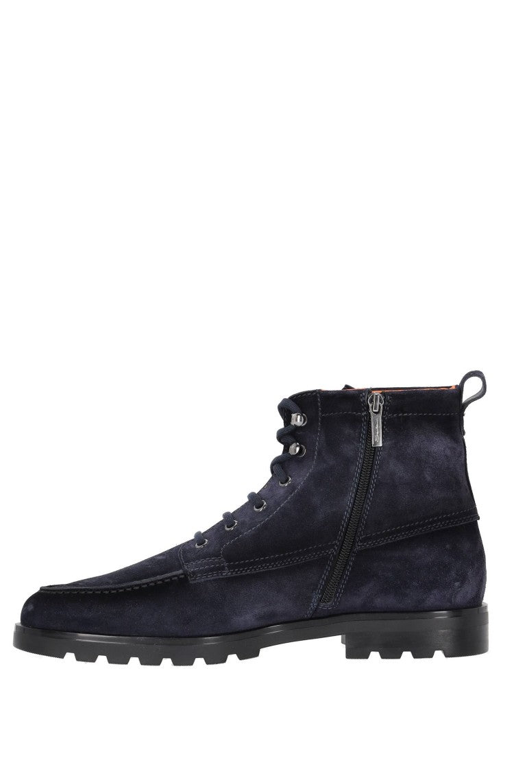 Santoni Anti-Slip Sole Suede Ankle Boots