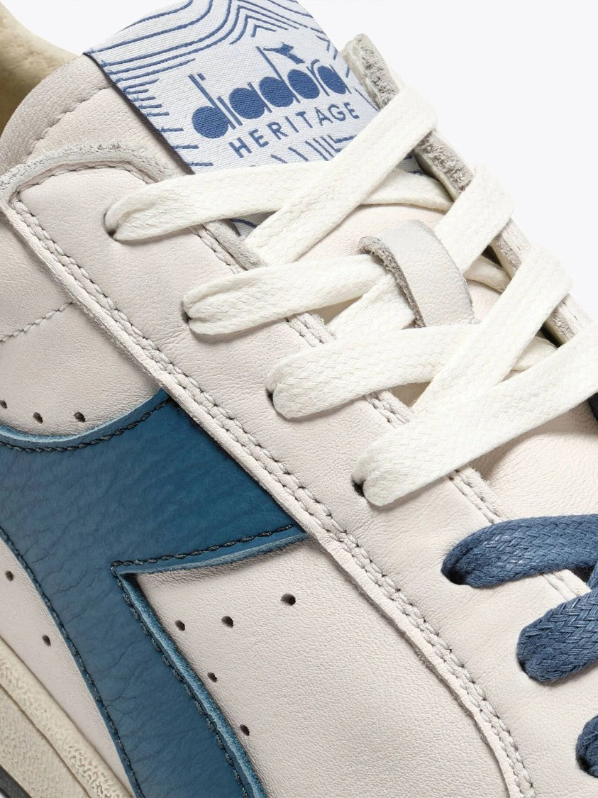 Diadora Prestige White Blue Side Stripe Sneakers