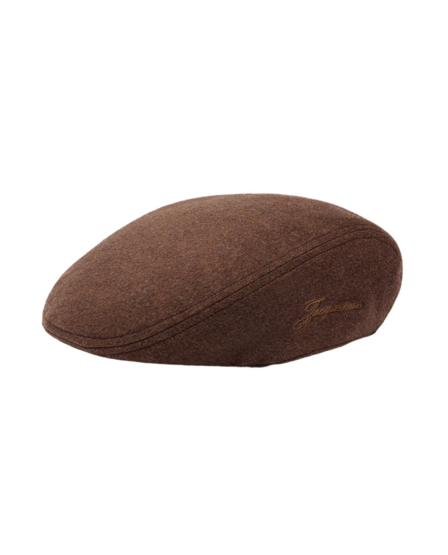 Jacquemus Brown Le Beret Valerie Virgin Wool Flat Beret