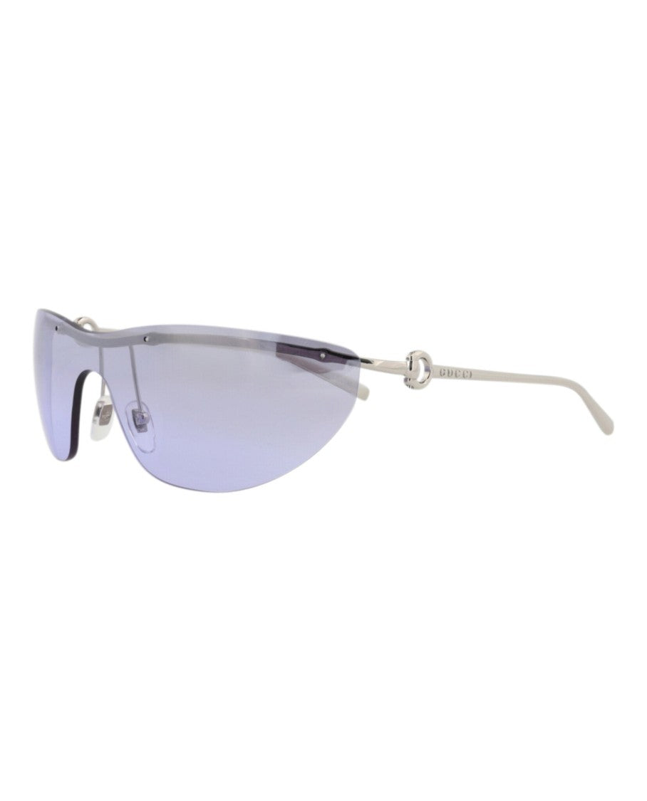 Gucci Shield-Frame Metal Sunglasses