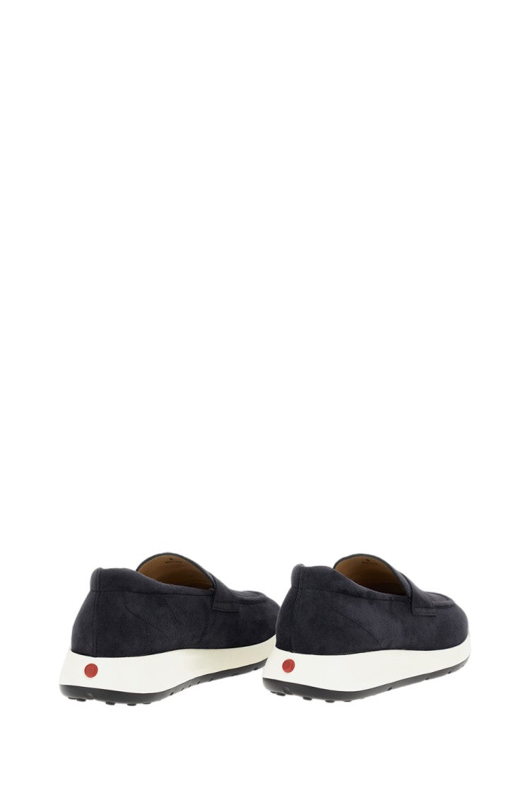 Tod's Elegant Moccasin Sneakers In Blue Suede Goatskin