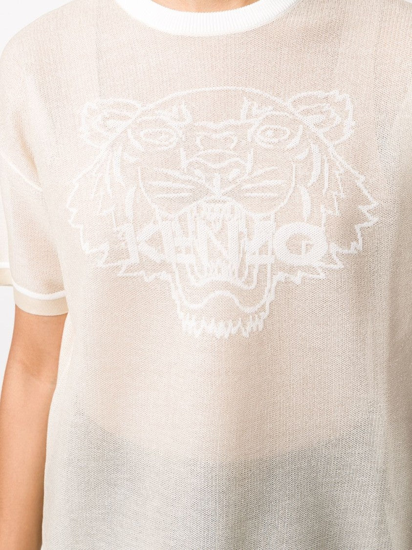 Kenzo Tiger Logo Mesh Knitted T-Shirt