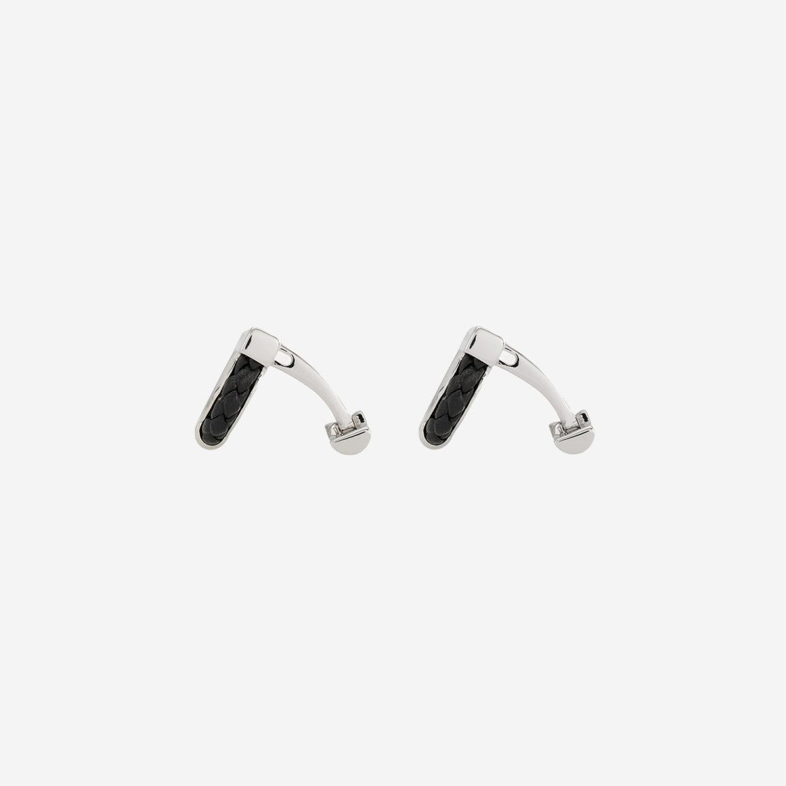 Salvatore Ferragamo Polished Brass Braided Calf Leather Cufflinks