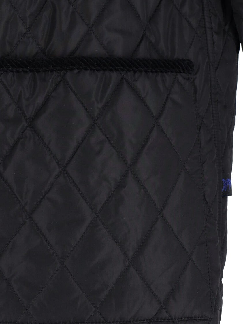 Burberry Diamond Quilted Jacket, Black Nylon