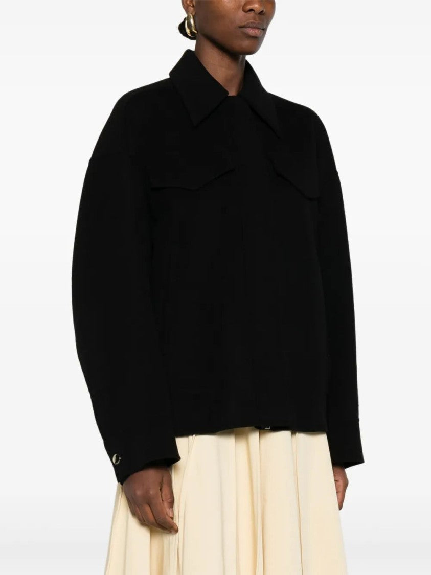 Sportmax Structured Oversized Black Wool Jacket