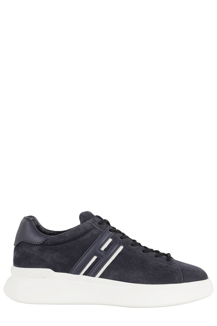 Hogan H580 Lace-Up Sneakers With Distinctive Leather Logo